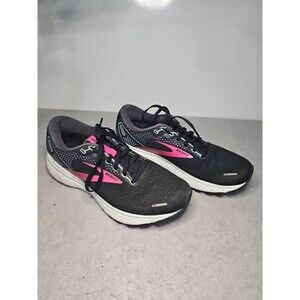 Brooks Womens Ghost 14 Performance Running/Athletic Sneakers Black/Aqua S-9.5B